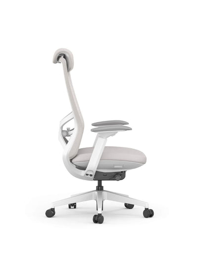 AW_CHAISE ERGONOMIQUE DE DIRECTION VECTURA_BLANC_AVEC APPUI-TETE_VUE LATERALE