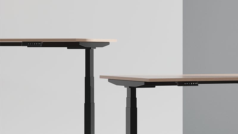 Bureau assis debout Oswald 180 cm électrique - chêne/noir Moderne